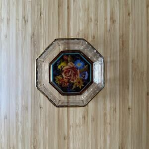 Vintage Mackenzie-Childs Octagonal Glass Cereal Bowl Garland Floral Replacement